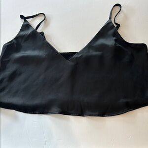 Dynamite Sleek Satin Black Camisole Crop Party Top